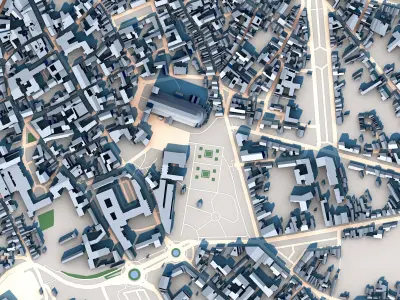 Bourges Cathedral France Low-poly 3D model