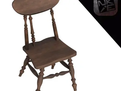 19th Century English Victorian Old Chair Free 3D model