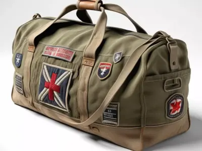 Military Style Canvas Travel Duffel Bag 3D model