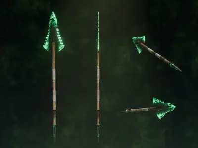 15 poison elemental weapons - medieval - fantasy VOL 01 Low-poly 3D model