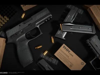 P320 Game Ready Low-poly 3D model