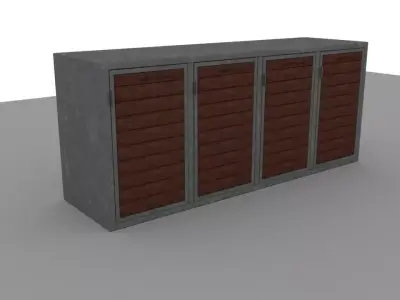 Holder for up to 4 Trashbins  3D model