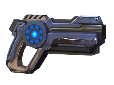 Cartoon Gun Blaster Barrel Nagan Nuff Pistol Revolver Cannon Low-poly 3D model