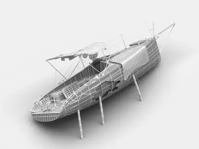 Abandoned small sailboat 3D model