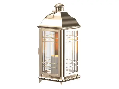 Candle Lantern Golden 3D model