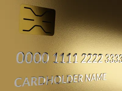 Gold bank credit card 3D model
