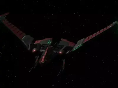 Romulan Winged Defender Cruise Crimson Raptor Star Trek Ship Low-poly 3D model