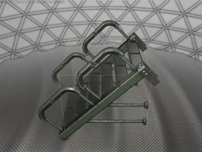 Sci-Fi Stairs - 25 - Green Version Low-poly 3D model