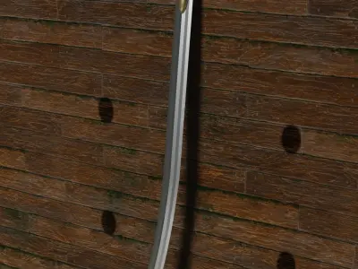 Middle eastern curved sword 3D model