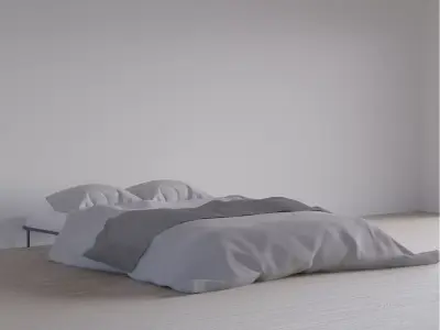 Square Double bed 120x200 cm Free 3D model
