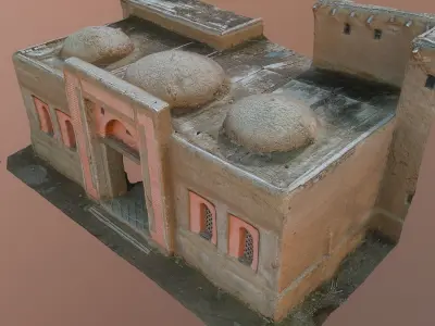 medieval nomad buildings Low-poly 3D model