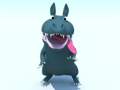 Cartoony Crocodile  3D model