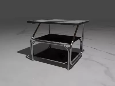 Table side with two shelves Free low-poly 3D model