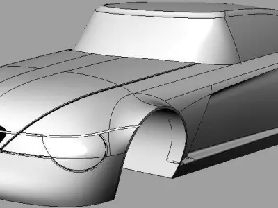 Car silver Free 3D model
