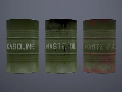 Military Barrel - PBR - Low-poly 3D model