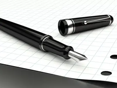 Elegant fountain pen 3D model