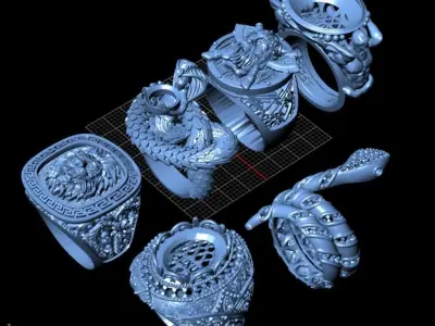 zbrush Ring collection 3D print model
