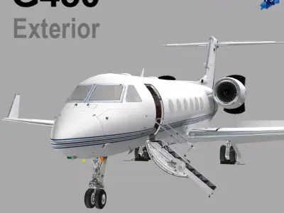 Private Jet G450 Low-poly 3D model