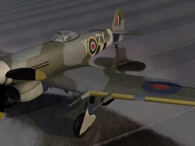Hawker Typhoon Mk-1B Late - RAF 3D model