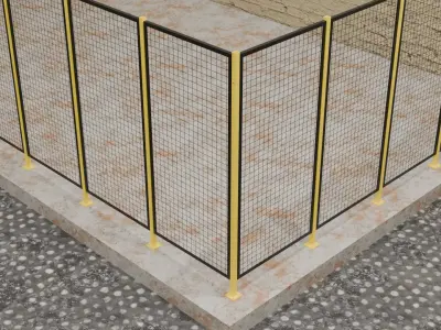 Wire fence 001 3D Model 3D model