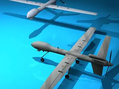 Predator two unmanned aerial vehicles 3D model