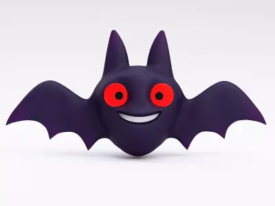 Bat cartoon 3d model  Low-poly 3D model