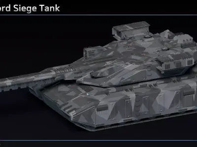 Scifi Overlord Siege Tank Low-poly 3D model