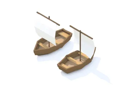 Low Poly Pirate Fisherman Village DLC Asset Pack Low-poly 3D model