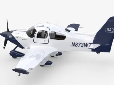 Aircraft Propeller TRAC Flight Trainer 3D Model  Low-poly 3D model