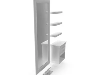 Barber Work Place A 3D model