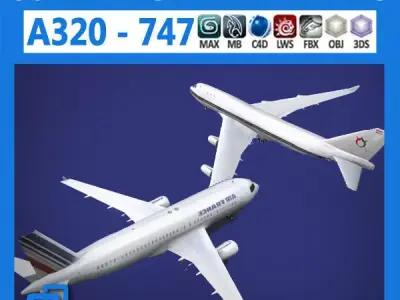 Pack - Commercial Airplanes 3D model
