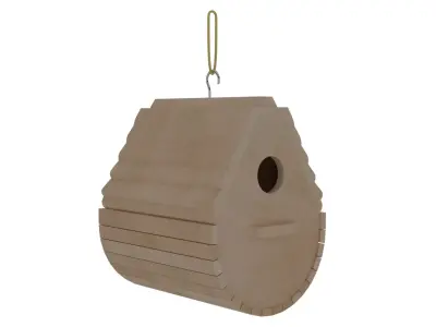 Wooden Birdhouse 3D Model Low-poly 3D model