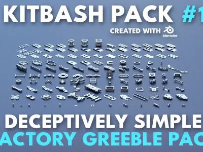 Factory Greeble Kitbash Master Bundle 1200 Models 3D model