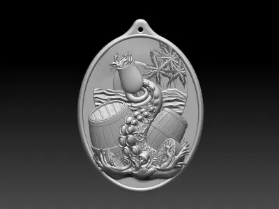 HM Ocean Palm Island Keychain 3D print model