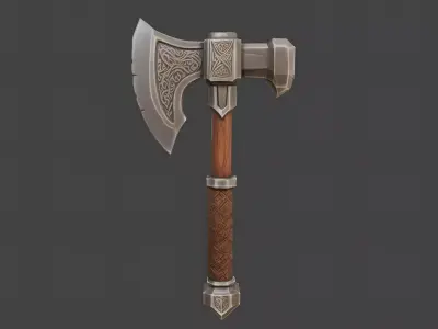Dwarven axe Free low-poly 3D model