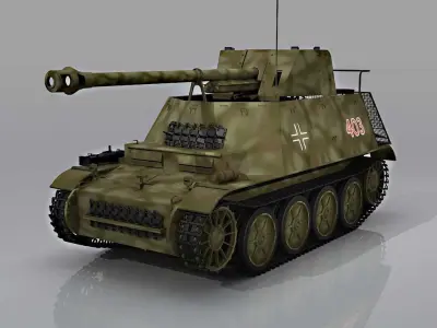 Marder II Pak 36R Sdkfz 132 Ausf D 3D model