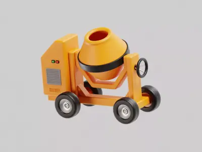 Concrete Mixer  Low-poly 3D model