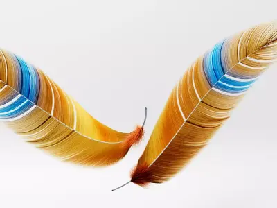 Set of 8 high quality feathers 3D model