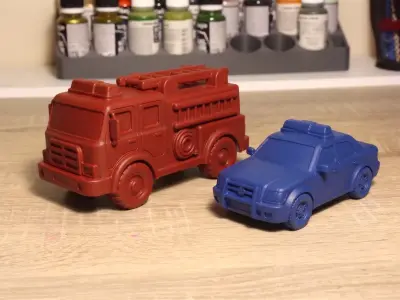 Toy Fire Truck and Police Car 3D print model