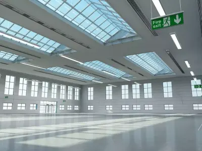 Warehouse Building Interior And Exterior 3D model
