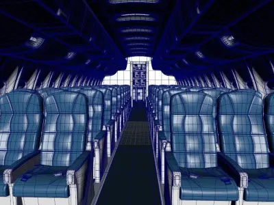 Economy Class Interior 3D model