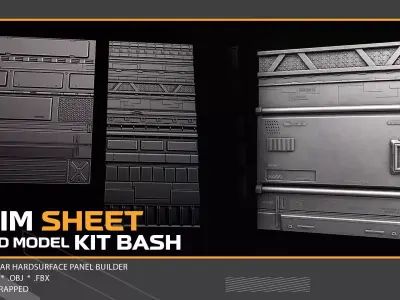 Sci Fi Industrial Trim Sheet Kitbash Vol 01 3D model