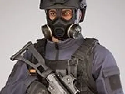 Casual Soldier 15 Low-poly 3D model