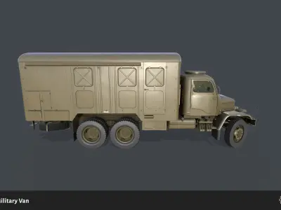 PV3S Truck Van Set Low-poly 3D model