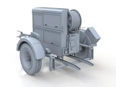 Generator 85V 8KW with Sh Ah 51 Trailer 3D model