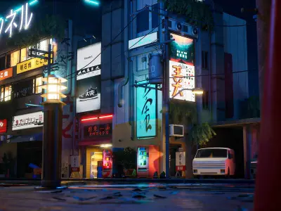 Tokyo Street Part 2 Low-poly 3D model