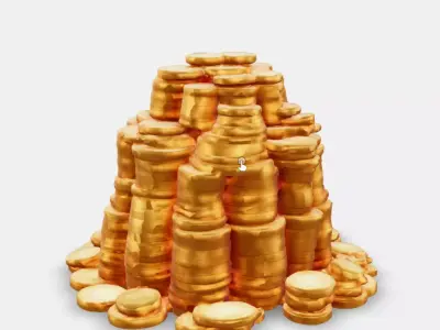 Golden Coin Stack Low-poly 3D model