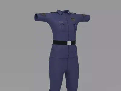 Police Uniform Low-poly 3D model