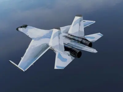 Sukhoi SU27 Flanker Low-poly 3D model