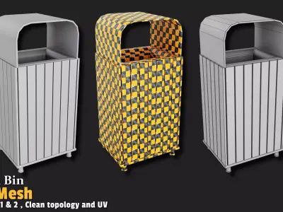 Trash Bin Base Mesh VOL01 Low-poly 3D model